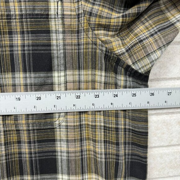 Dickies Men’s Short Sleeve Windowpane Plaid Work Shirt XL Brown Black Button-Up - Picture 6 of 8